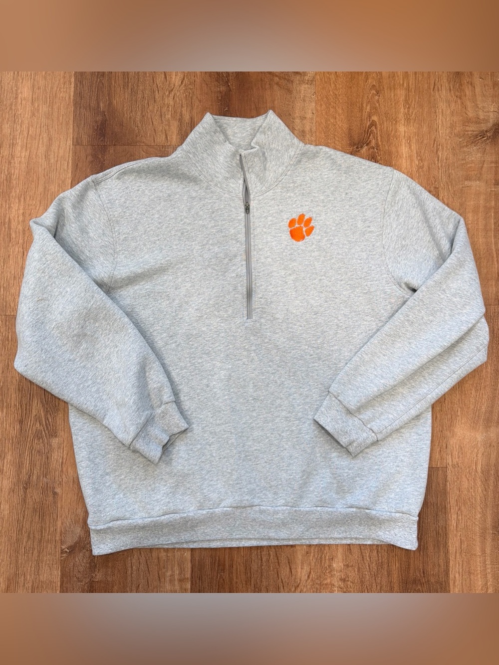 Lululemon Clemson Tigers Steady State Half Zip Pullover Mens Large Gray Sweater